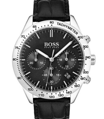 Hugo Boss 1513579 Talent – panske luxusni hodinky s cernym cifernikem, kozennym reminkem a chronografem. Elegantni panske hodinky Hugo Boss vhodne jako darek.